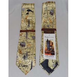 Atlanta   Peach of a City   New   All Silk   Museum Artifacts Tie 
