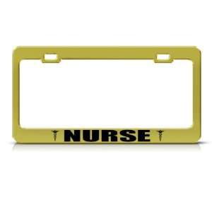 Medical Nurse Caretaker Metal Career Profession License Plate Frame 