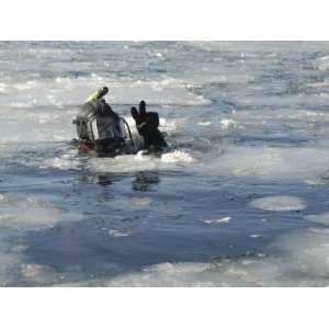  US Navy Diver Signals He is Okay During a Training Mission 