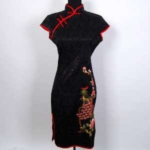  Floral Phoenix Mini Dress Cheongsam Black Available Sizes 