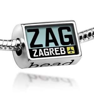 Beads Airport code ZAG / Zagreb country Croatia   Pandora Charm 