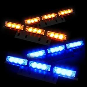 com 36 Bright Amber and Blue LED Law Enforcement Flash Strobe Lights 