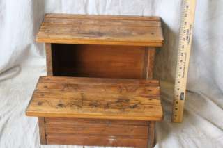 L380 ANTIQUE AMERICAN PINE COUNTRY LIBRARY / BED STEPS STEP STOOL 