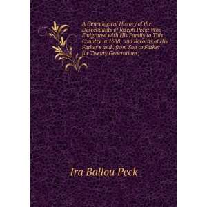   of the Descendants of Joseph Peck Ira Ballou Peck  Books