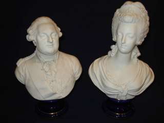 Sevres 1868 Busts of Marie Antoinette & Louis XVI  