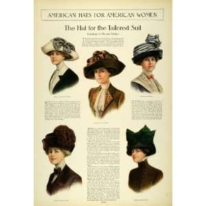   Women Tea Hats Toques Accessories Millinery   Original Print Article