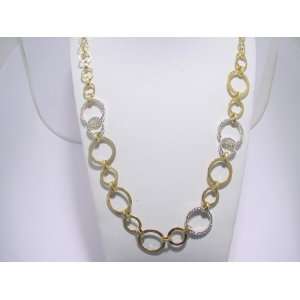  Long Multi Link Two Tone Necklace 