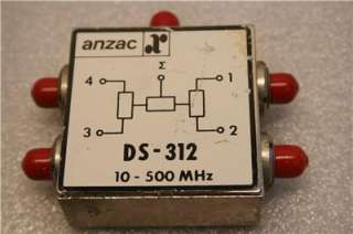 Anzac (1) DS 312 10 500 MHz 5 Way + (2)T 1000 10 1000MHz Power Divider 
