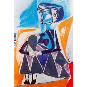   Picasso   32 x 48 inches   Jacqueline en cuclillas