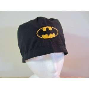  Mens Scrub Cap, Surgical Hat, Batman Logo Embroidered 