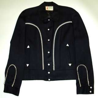 1950s Vintage BLACK ELVIS Rockabilly Jacket_ LG 50_Rayon Gabardine 