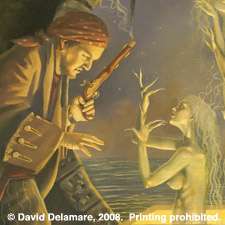 Spooky Pirate & Mermaid Print by David Delamare (R67)  