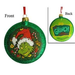  3.5 How The Grinch Stole Christmas Glitter Disc Ornament 