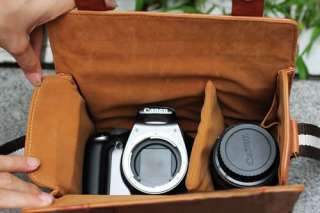 Faux Leather SLR DSLR Camera Retro Lens Case Bag Pouch Shoulder Bag 