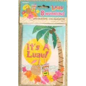 ITS A LUAU  Luau Invitations with envelopes (8 count 