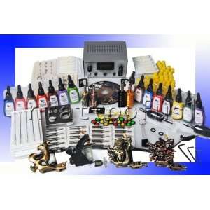 Tattoo Kit Machine Gun Power Supply Needles Grip Tip Ink Shipping from 