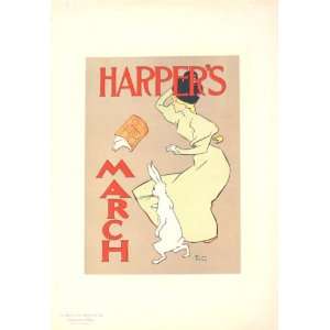  March Lithograph by Edward Penfield. size 11 inches width by 15 