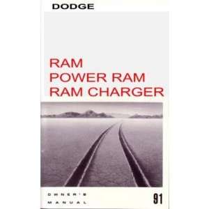  1991 DODGE RAM TRUCK POWER RAMCHARGER Owners Manual 