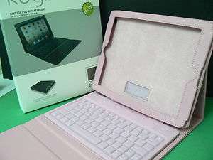   Wireless Bluetooth Keyboard Leather Stand/Case For Apple iPad 1 Pink