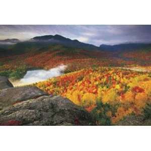 Adirondack Autumn, New York Scenic Poster Print on Canvas by Anthony E 