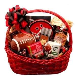 Football Themed Snack Food Basket   Christmas Holiday Gift Idea for 