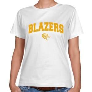 UAB Blazers Ladies White Logo Arch Classic Fit T shirt 