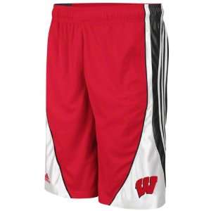  Wisconsin Badgers adidas Red Flash Mesh Shorts Sports 