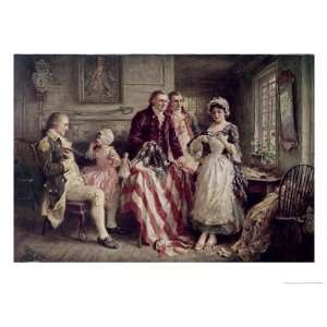 Betsy Ross Giclee Poster Print by Jean Leon Gerome Ferris, 12x9 