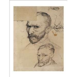 Two Self Portraits and Several Details by Vincent van Gogh. Size 15.60 