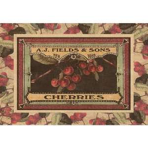  Field Berries Cherries Art on Canvas Home Accent 