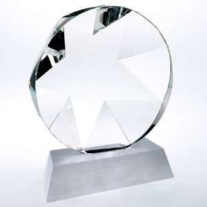  Optical Crystal Metal Star Award with Aluminum Base 