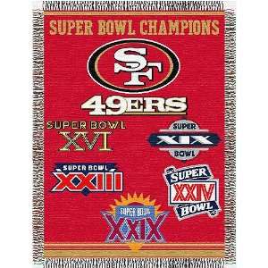 San Francisco 49ers Super Bowl Commemorative Woven NFL Tapestry Throw 