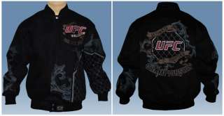 OFFICIAL UFC EMBROIDERED OCTAGON JACKET BLACK SMALL NWT  