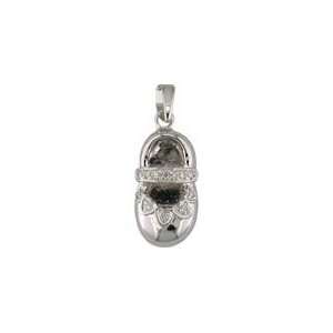  18K White Gold Diamond Shoe Charm .05ct twt Jewelry