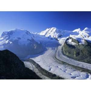 View to Monte Rosa, Liskamm and the Gorner Glacier, Gomergrat, Swiss 