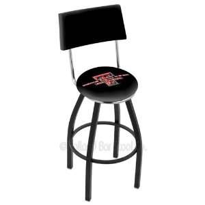  Texas Tech Red Raiders Logo Black Wrinkle Swivel Bar Stool 