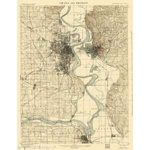  USGS TOPO MAP OMAHA & VICINITY QUAD NE/IA 1898