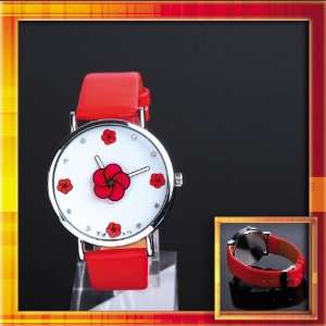  1pcs Red White Flower shaped Dial Cute Red Adjustable 