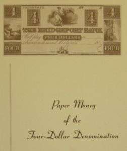 1974 Book $4 Paper Money of Four Dollar Denomination  