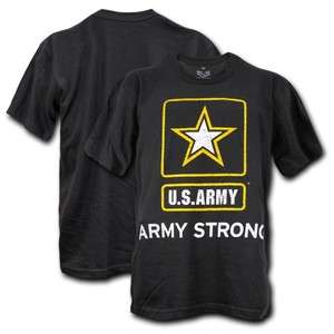 US ARMY STRONG BLACK SINGLE MILITARY GRAPHIC T SHIRT  