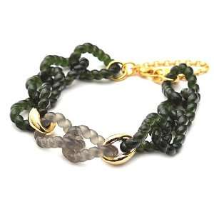  [Aznavour] Lovely & Cute Rope Chain Bracelet / Gray Khaki 