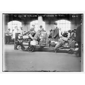  Luggage from boat on baggage carts,pier of N.D.L. Line 