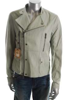 John Varvatos NEW Blue Jacket Leather Coat Sale Misses L  