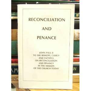  RECONCILIATION AND PENANCE. Pope John Paul II. Books