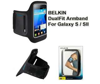 Original BELKIN Dual Fit Armband adjustable closure Black For Galaxy S 