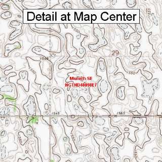  USGS Topographic Quadrangle Map   Munich SE, North Dakota 