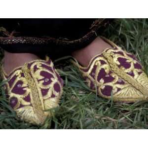  Girls Embroidered Babouches (Slippers), Morocco 