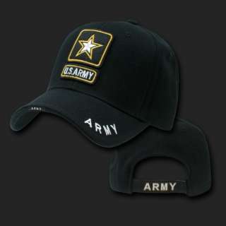 United States USA US Army Black Cap Caps Hat Hats Star  