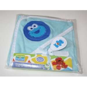   Hooded Blanket With Brush & Comb Set   Blue(COOKIE MONSTER) Baby