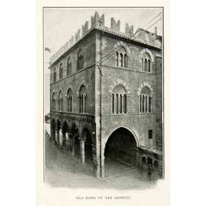  1908 Print Old Bank San Giorgio Genoa Italy Architecture 